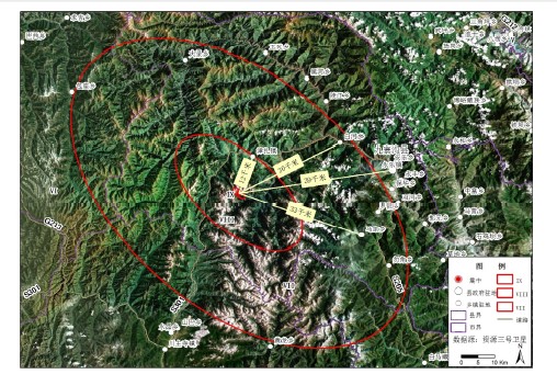 九寨溝地震衛(wèi)星云圖